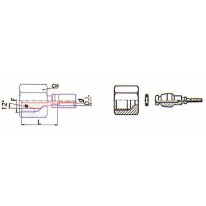 PRIKLJUČEK ZA MERILNO CEV METRIC 24° O'RING FEMALE SWIVEL