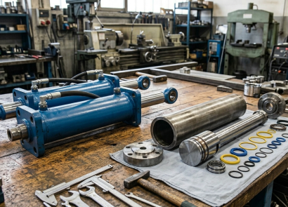 hydraulic-cylinders-maintenance-assembly-sealings-change-pressure-testing-fittings